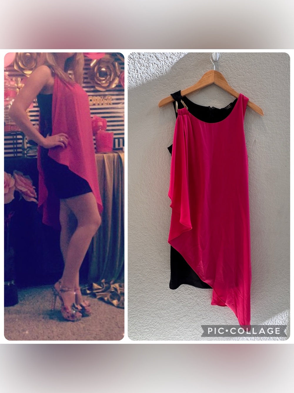 Flirty black and fuchsia dress from Bebe